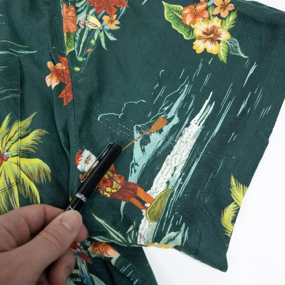 Tommy Bahama Santa Christmas Shirt Men's 3XL Silk Hawaiian Green Aloha Holidays - Picture 16 of 16